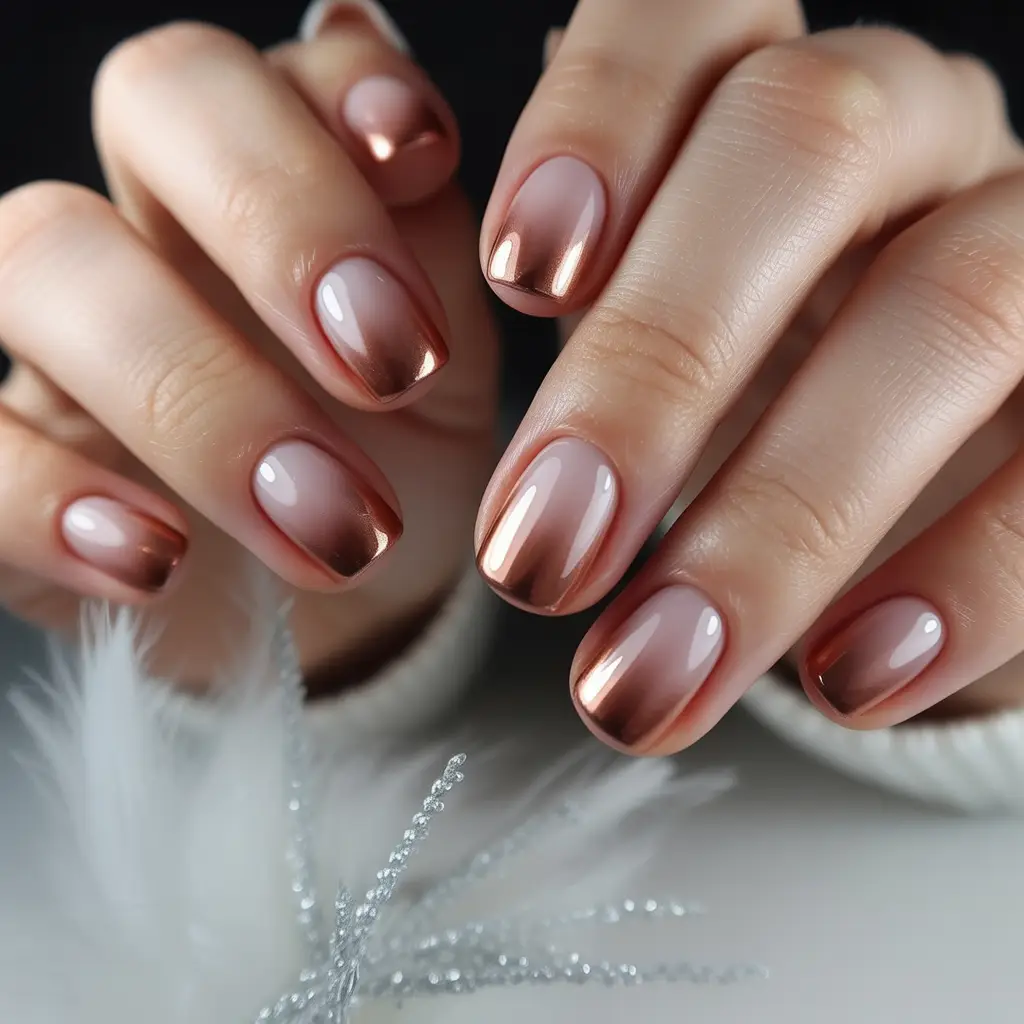 Soft Copper Fade Nails