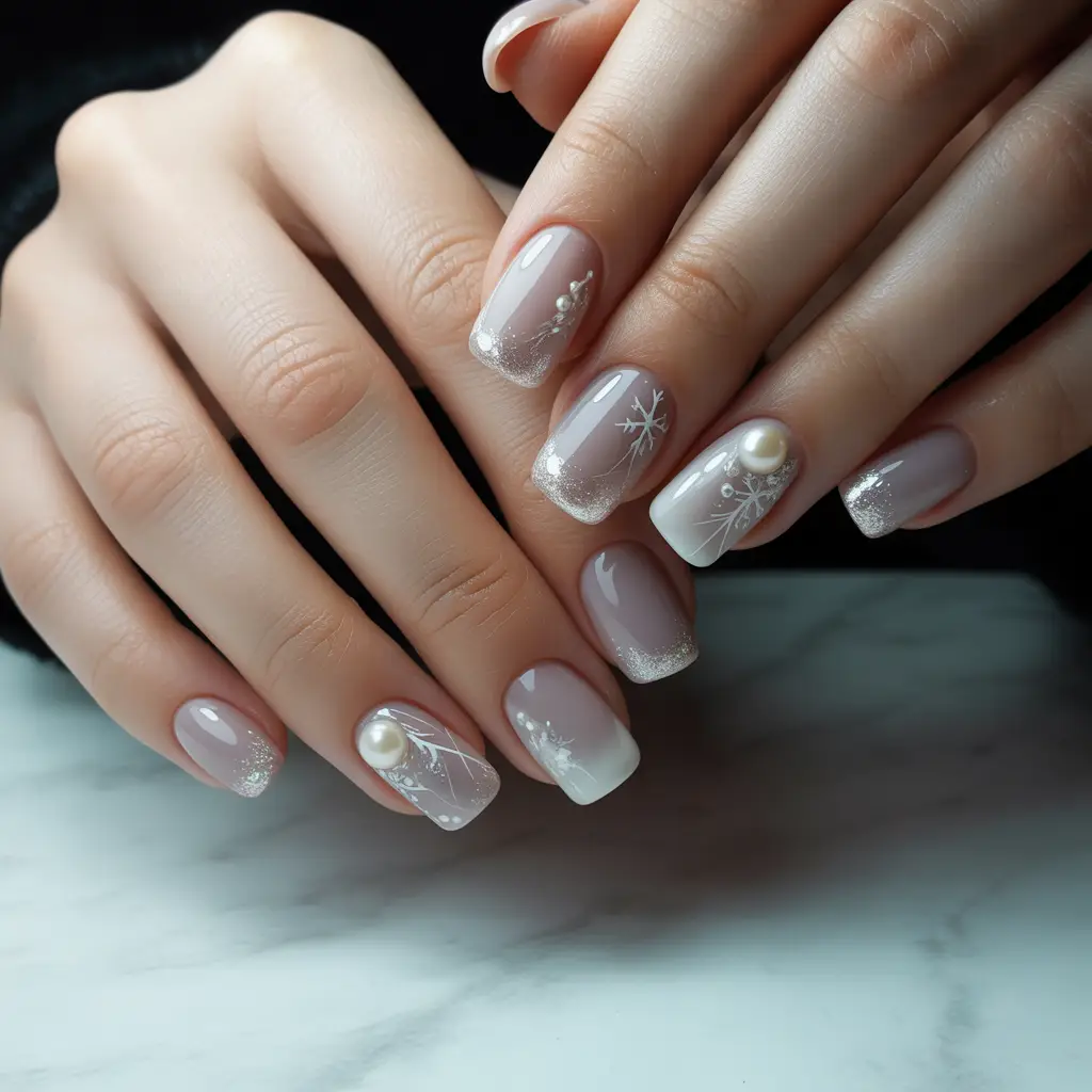 Soft Frosted Taupe Nails