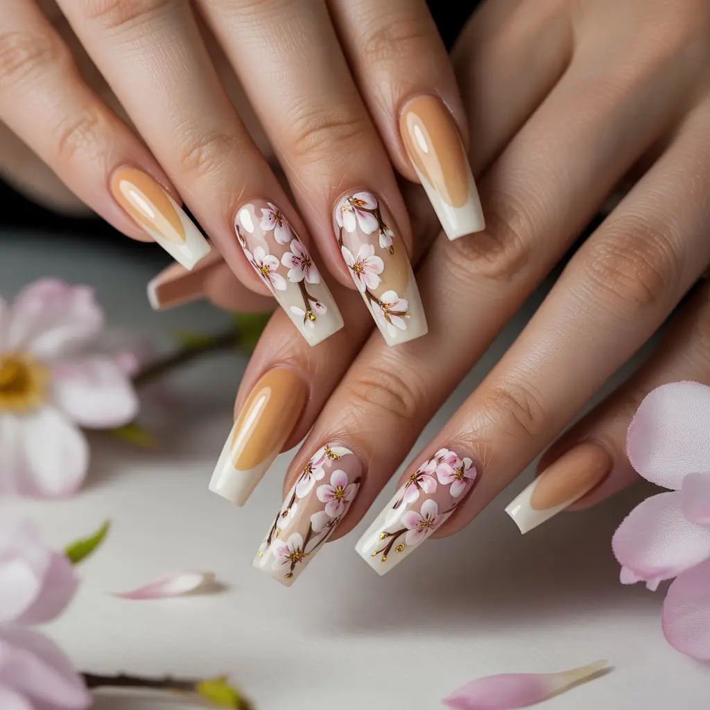 Soft Honey Bloom Nails