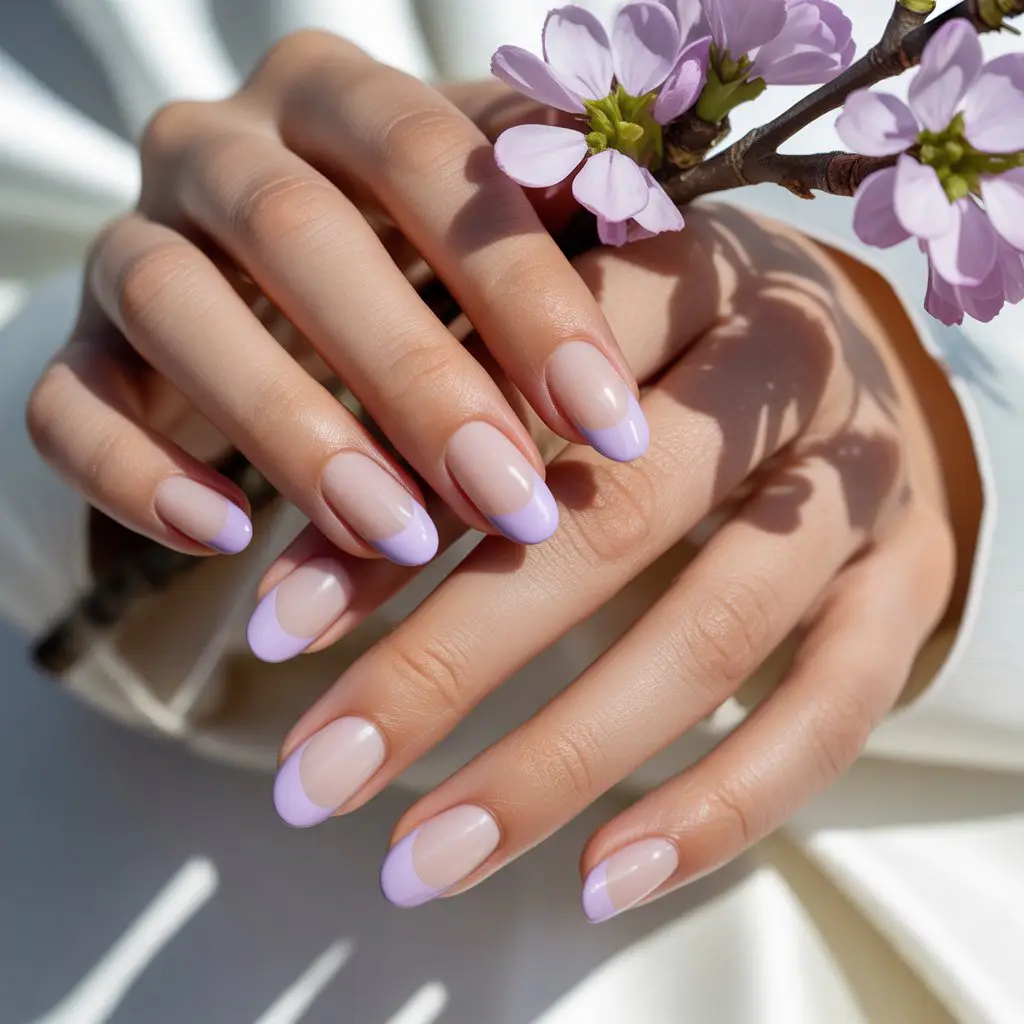 Soft Lilac French Tips Nail