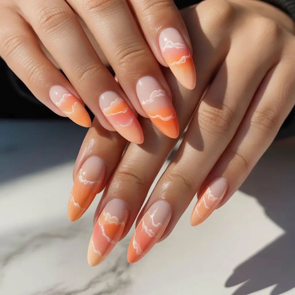 Soft Papaya Cloud Nails