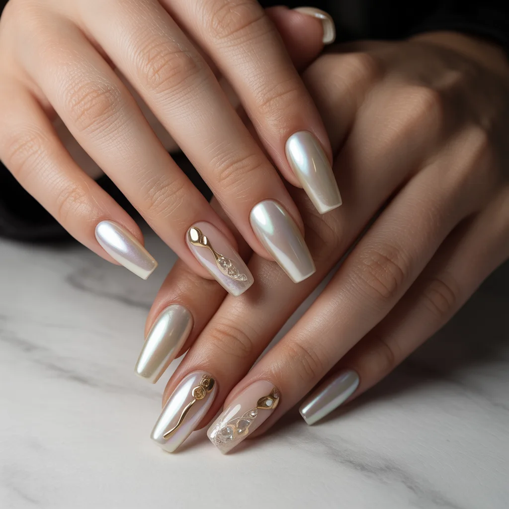 Soft Pearl-Finish Acrylics Nail