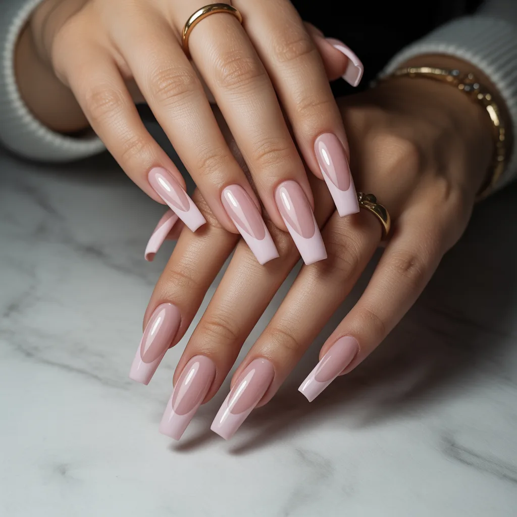 Soft Pink French Tips Nails