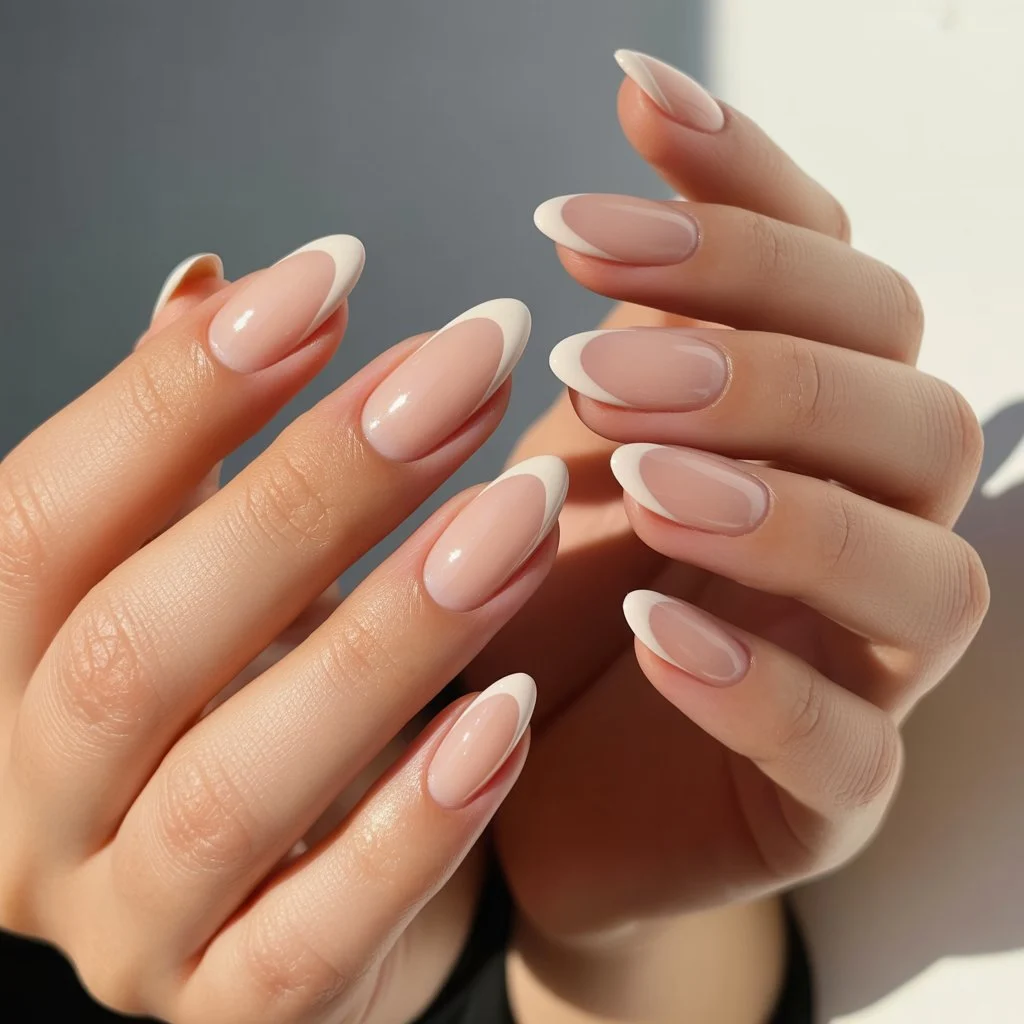 Soft Sand Micro-French Tips Nail