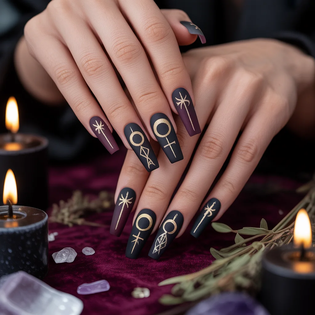 Subtle Witch Sigil Nails