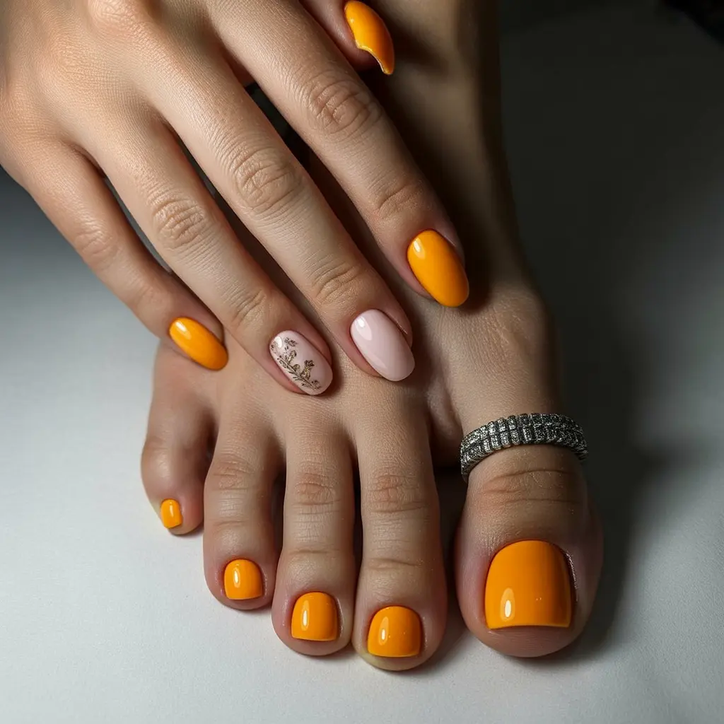 Sunset Citrus Toes Nail