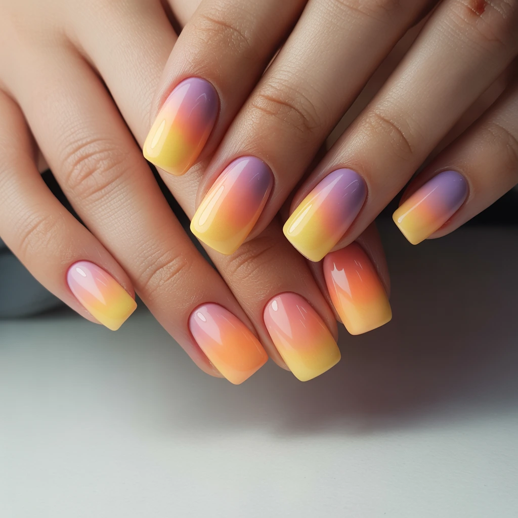 Sunset Gradient nails