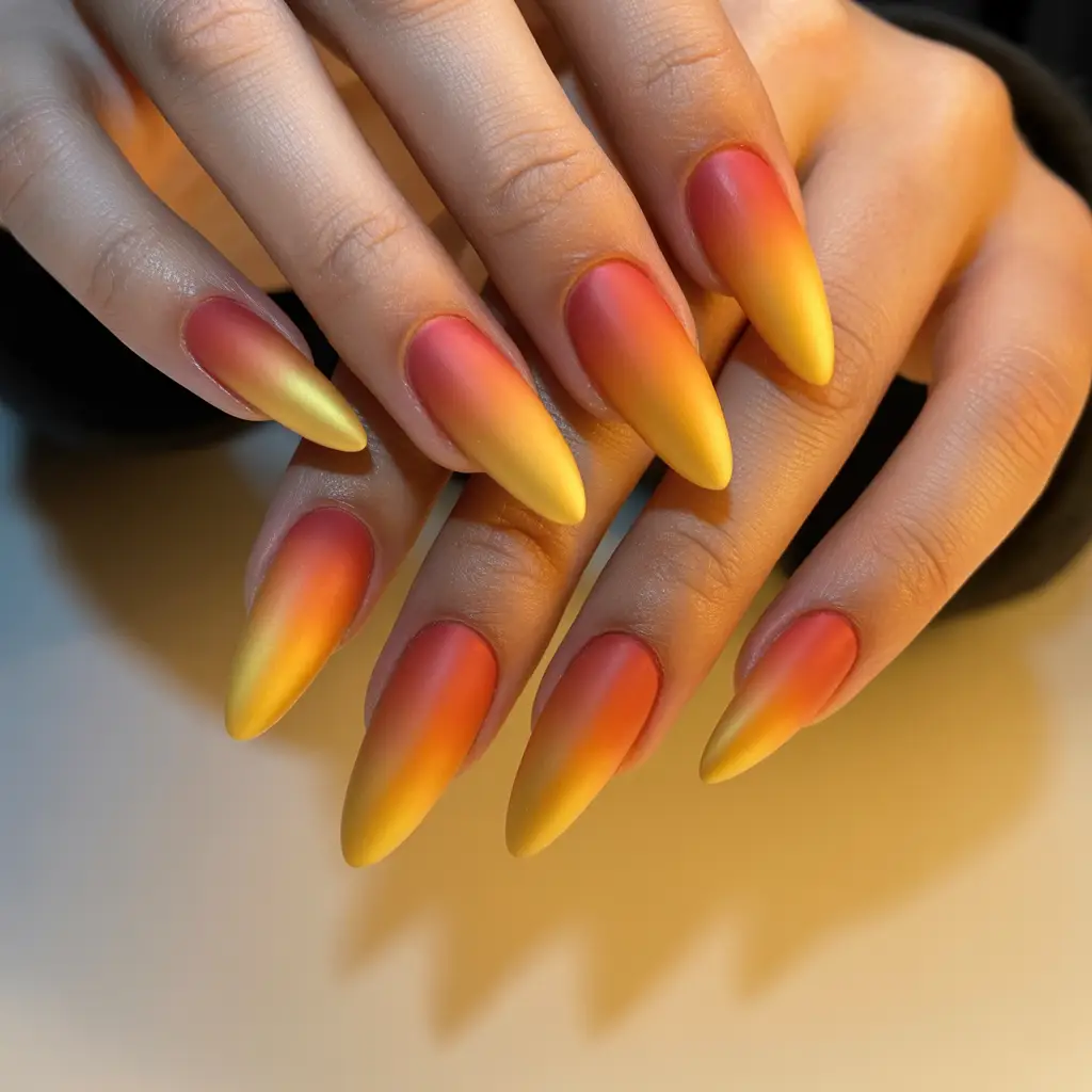 Sunset Matte Nails