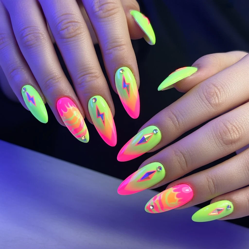UV Reflect Neon Nails