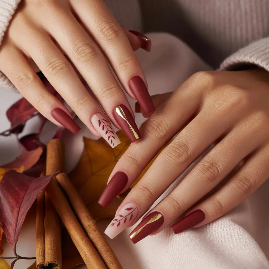 Velvet Cranberry Matte Nails