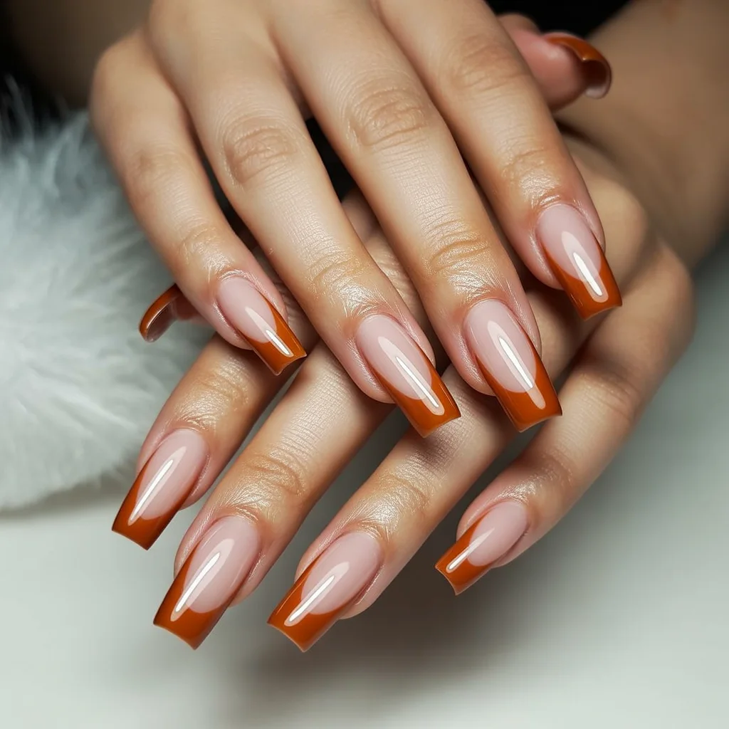 Warm Cinnamon French Tips