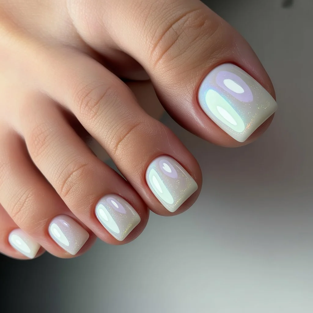 White Aura Glow Toes Nail