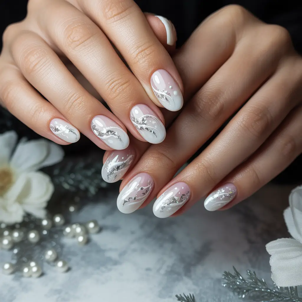 White Snowstorm Nails