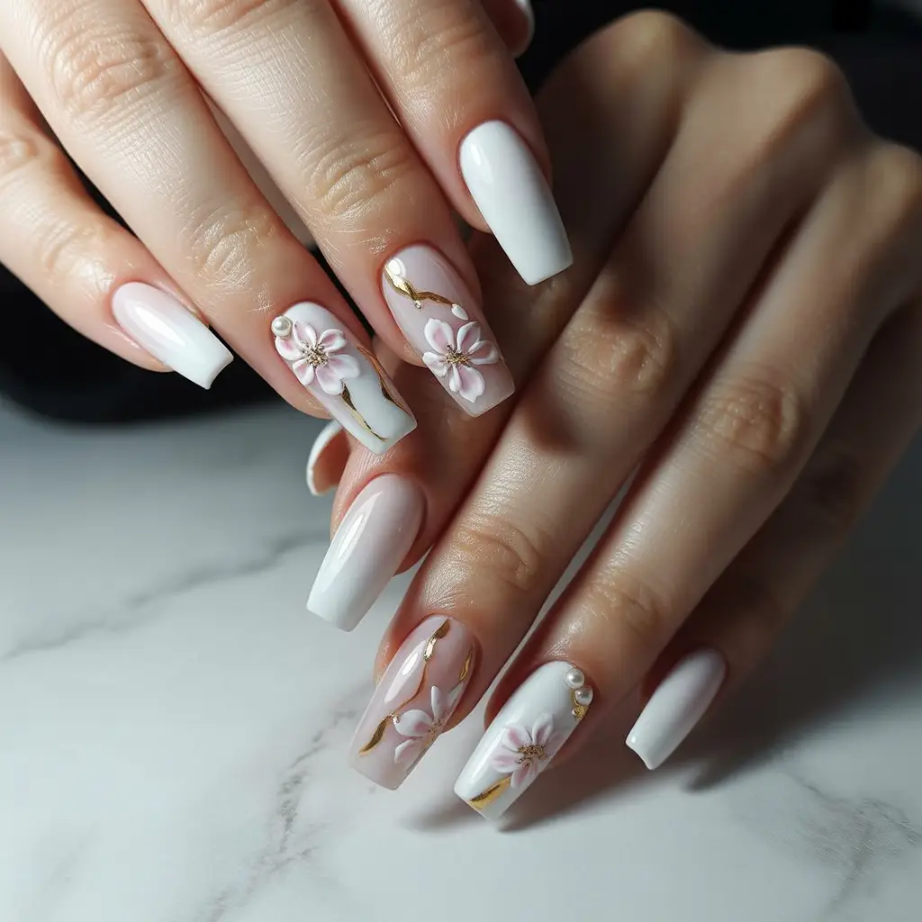 White Spring Nails