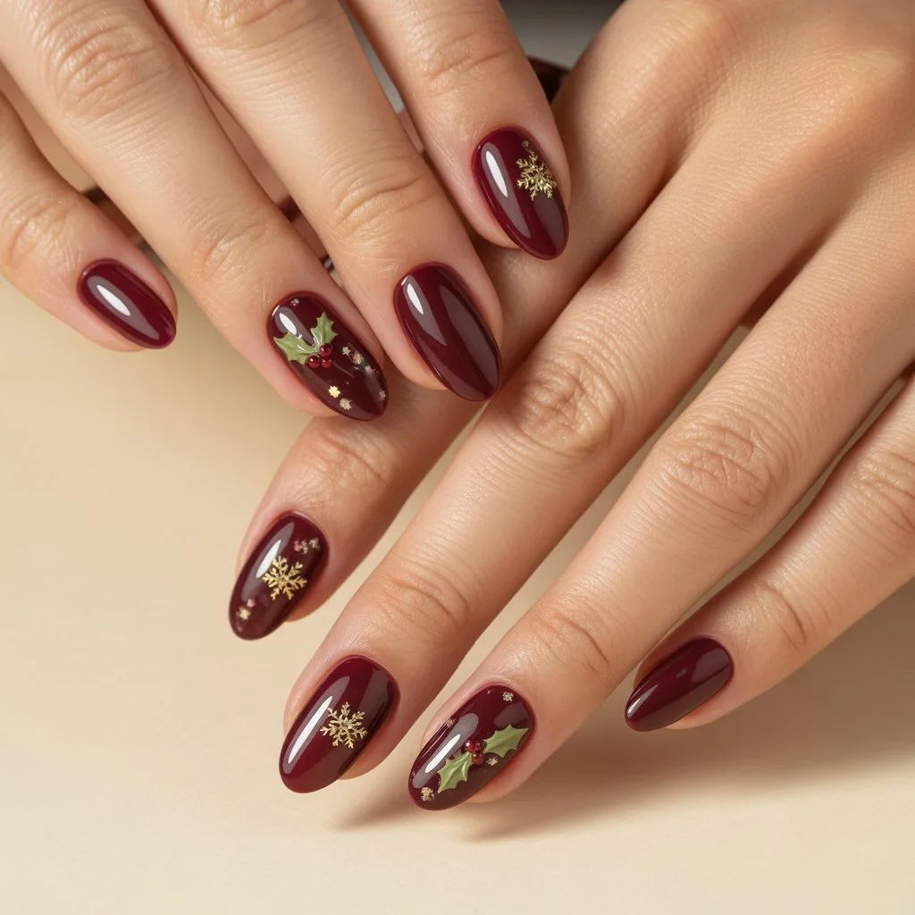 Wine-Berry Gel Sheer Nails
