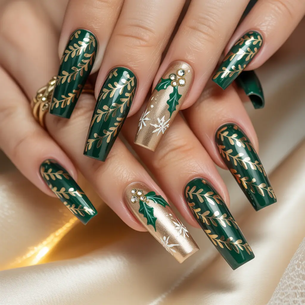 Winter Garland Fringe Nails