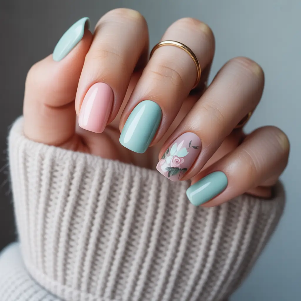 Winter Rose Matte Nails