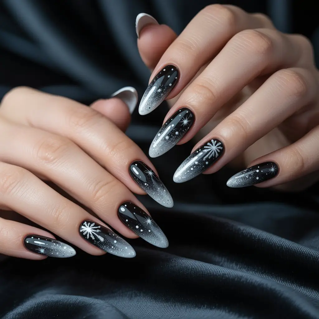 Winter Starlight French Nails