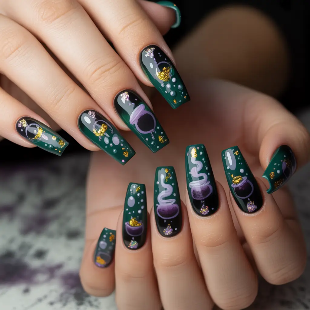 Witch Brew Bubble Nails