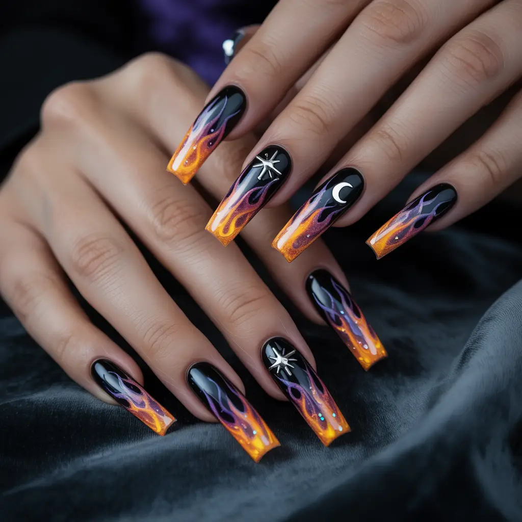 Witch Fire Glow Nails