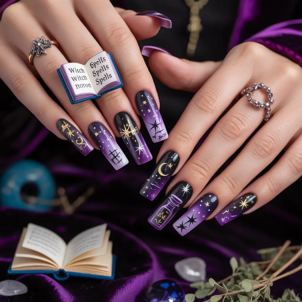 Witch Spell Book Nails