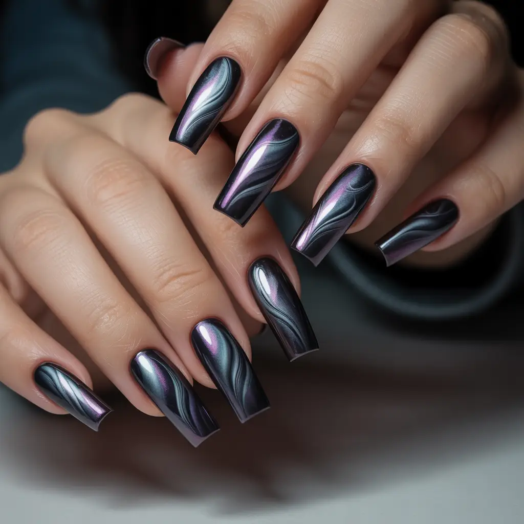 Witchy Smoke Chrome Nails