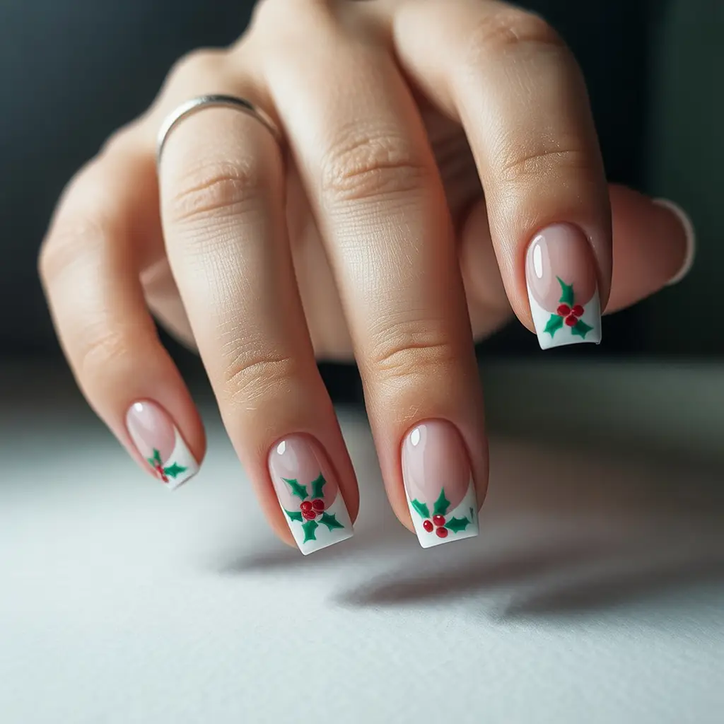 Holly Berry Dot Nails