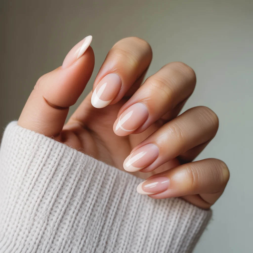 Almond Cream Minimal Tips Nail