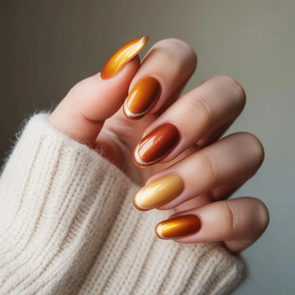 Amber Frost Edge Nails