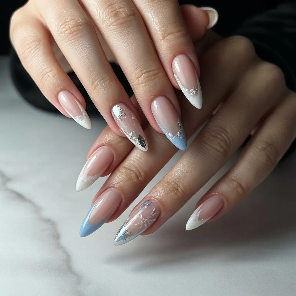 Barely-There French Winter Tips Nail