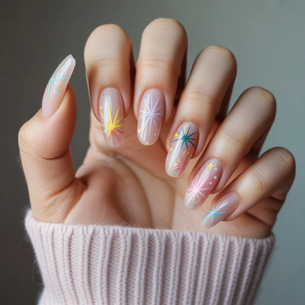 Birthday Starburst Nails