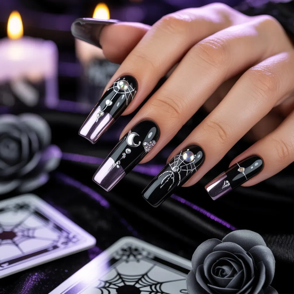 Black Chrome Witch Nails