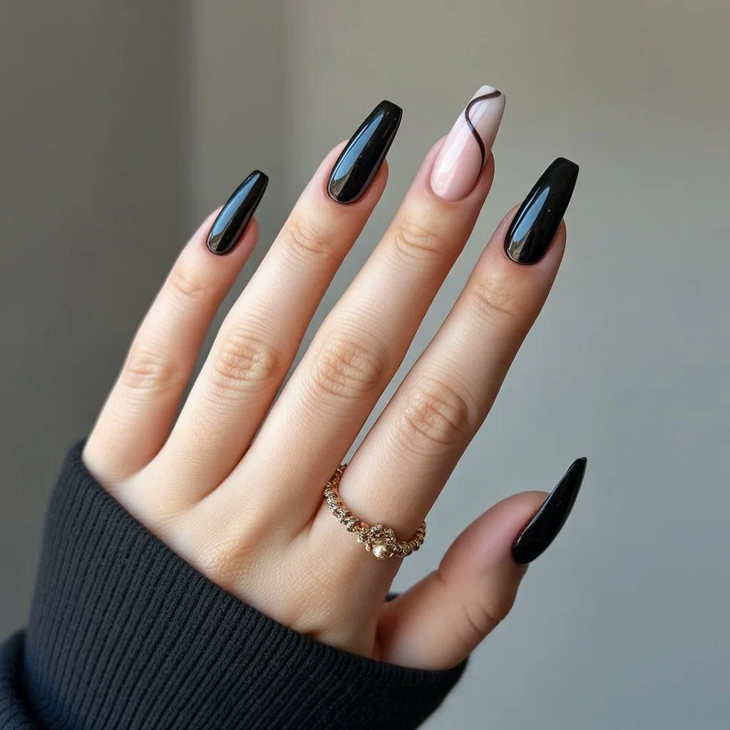 Black Glaze Jelly Nails