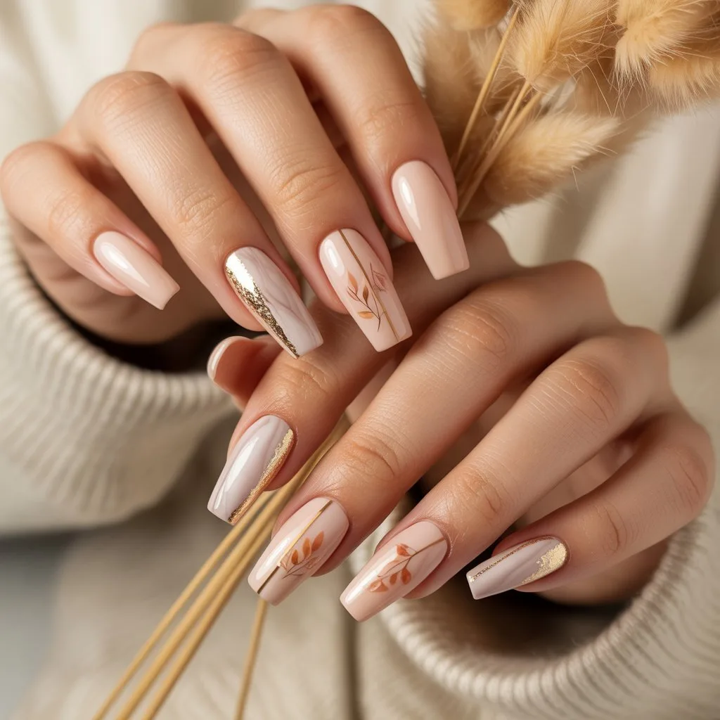 Blush Nude Fall Nails