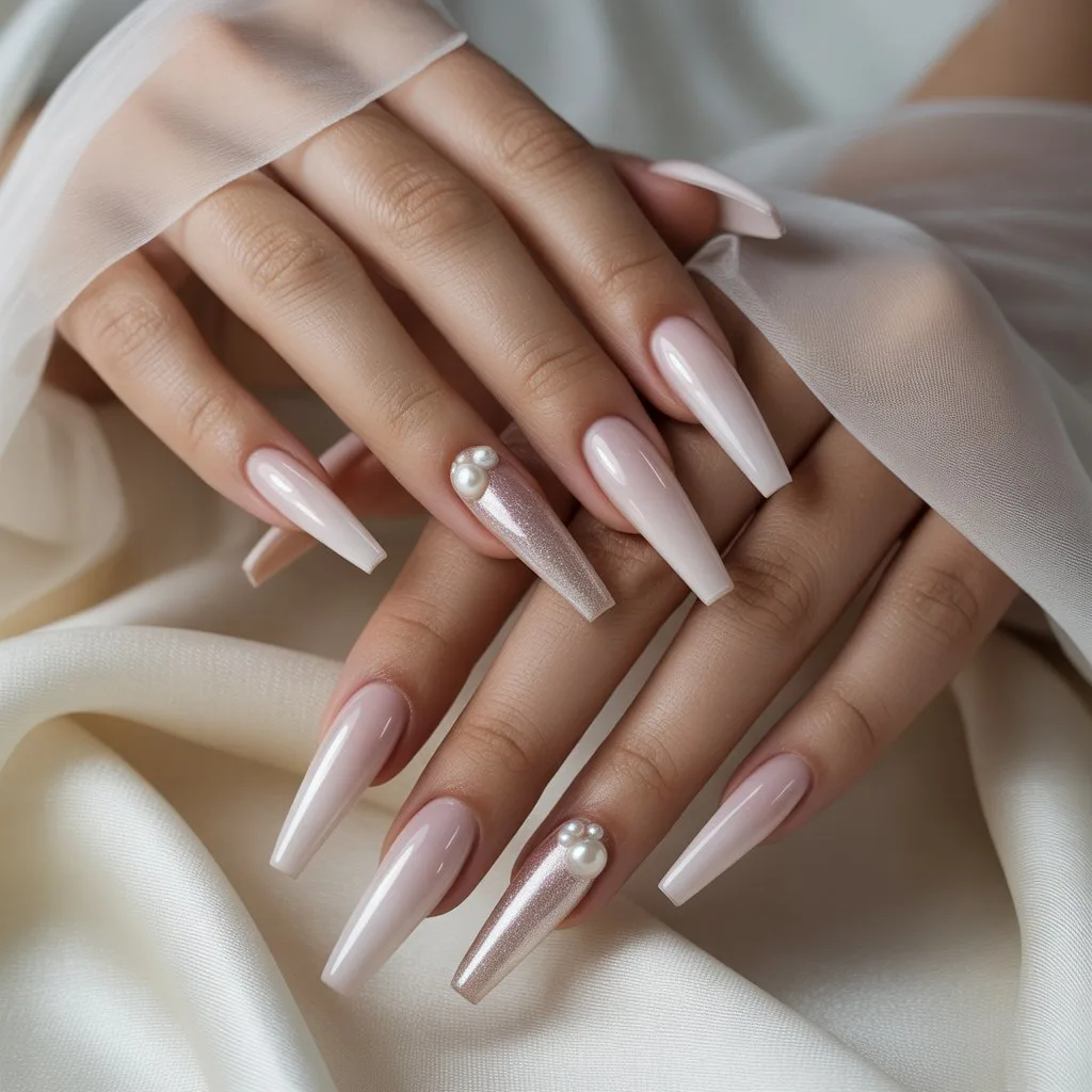 Blush Ombre Acrylic Fade Nails