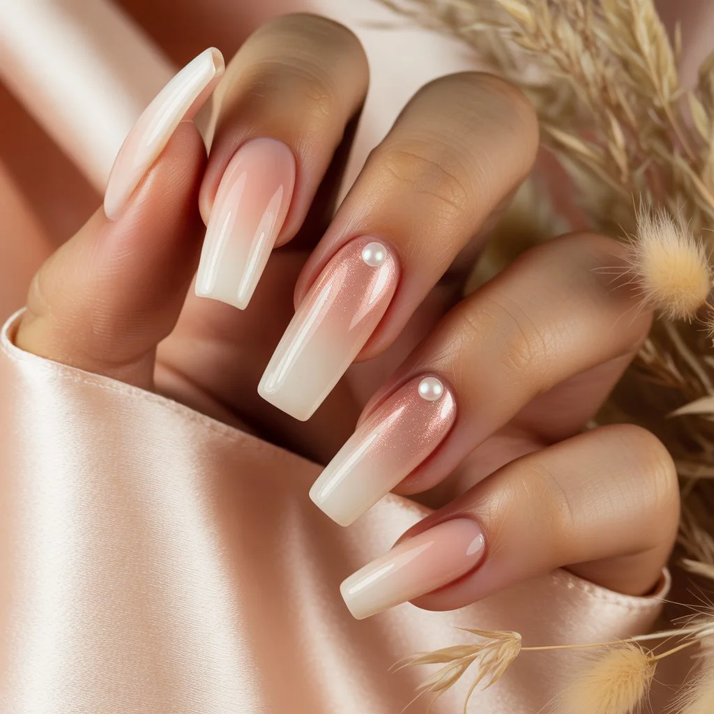 Blush Whisper Ombre Nails