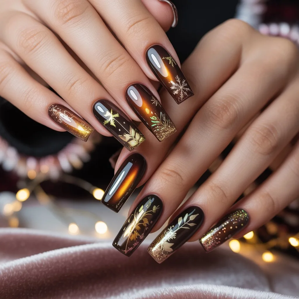 Bronze Gel Glow Nails