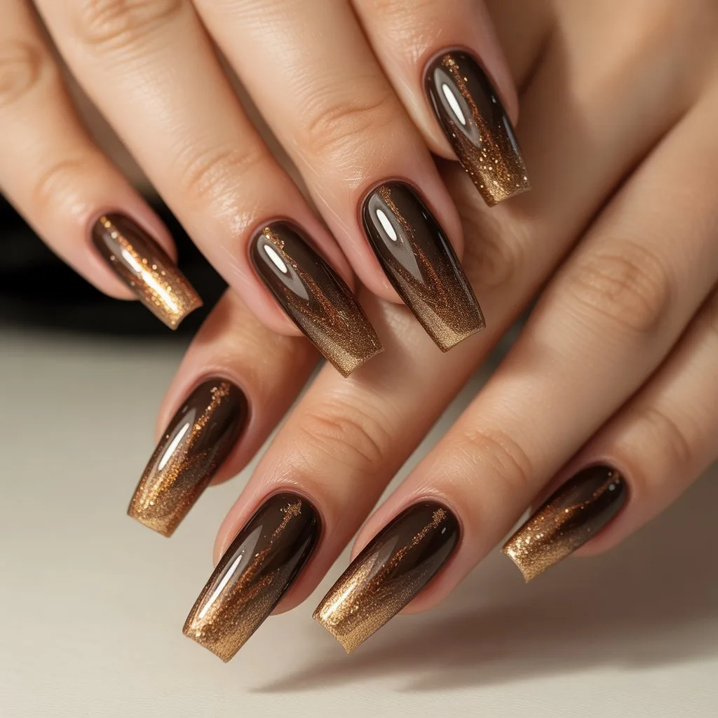 Bronze Spark Fade Nails