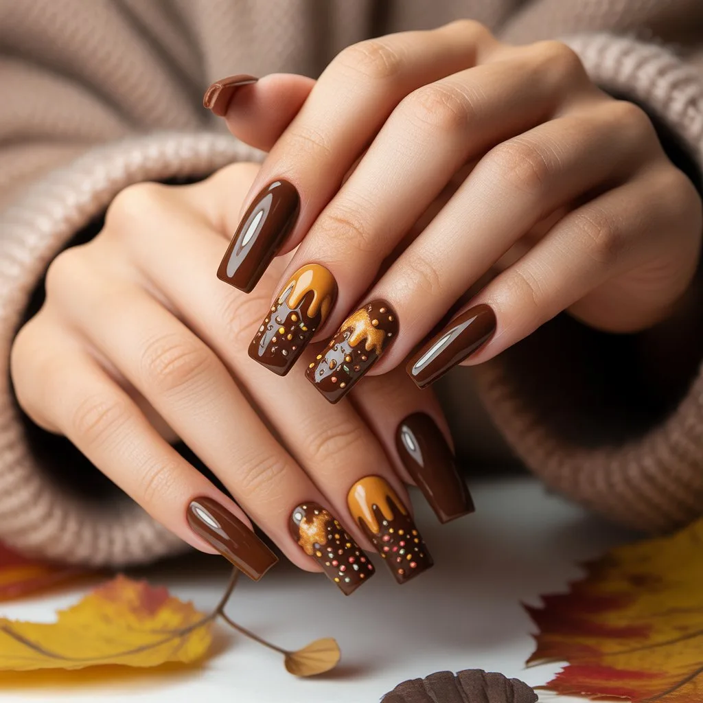 Brownie Bite Accent Nails