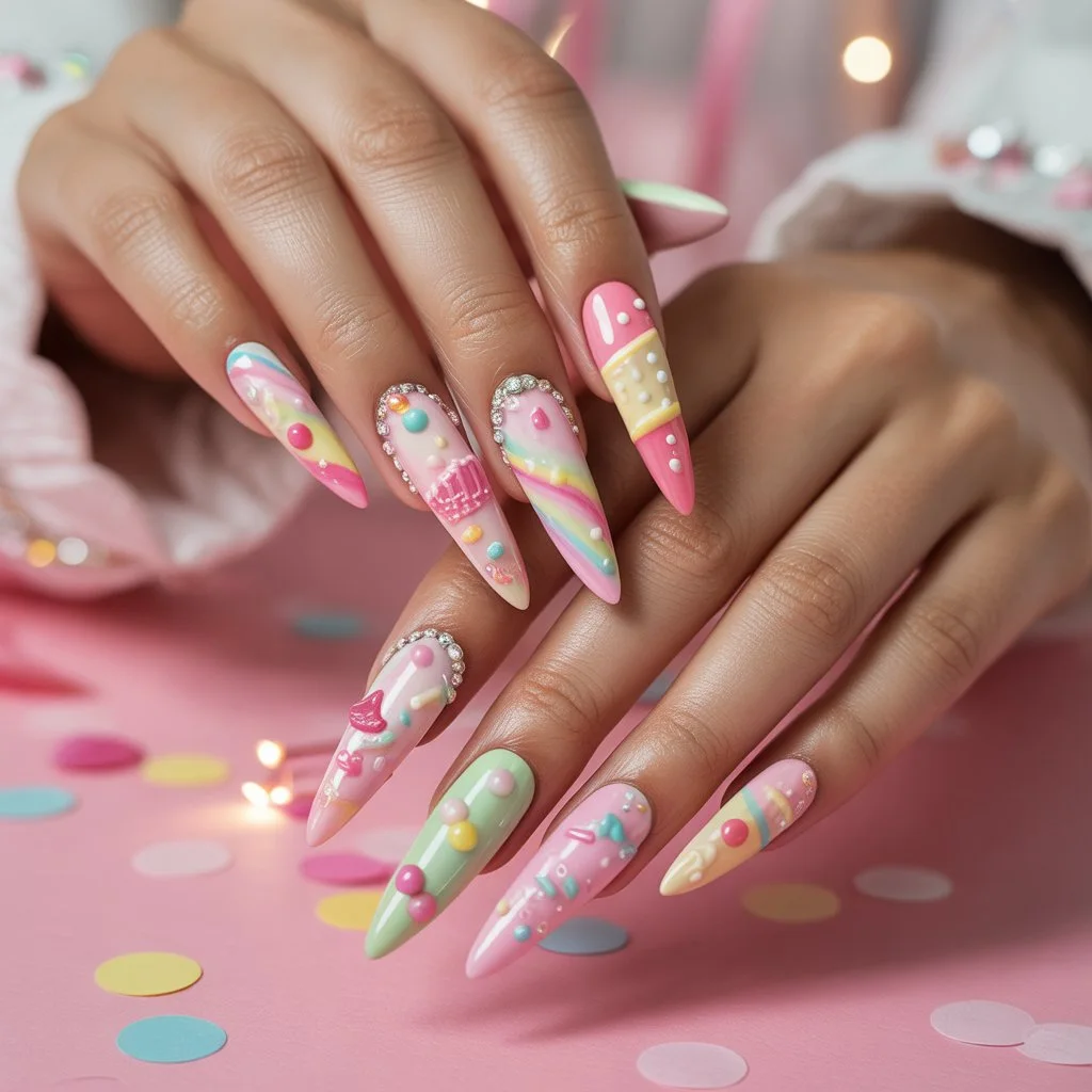 Candy Pop Birthday Nails