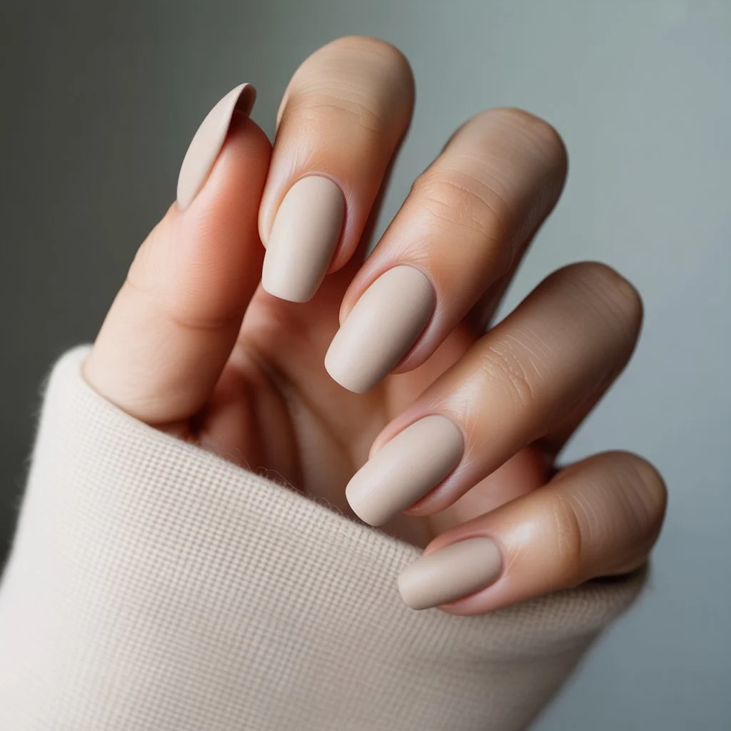 Champagne Nude Matte Nails