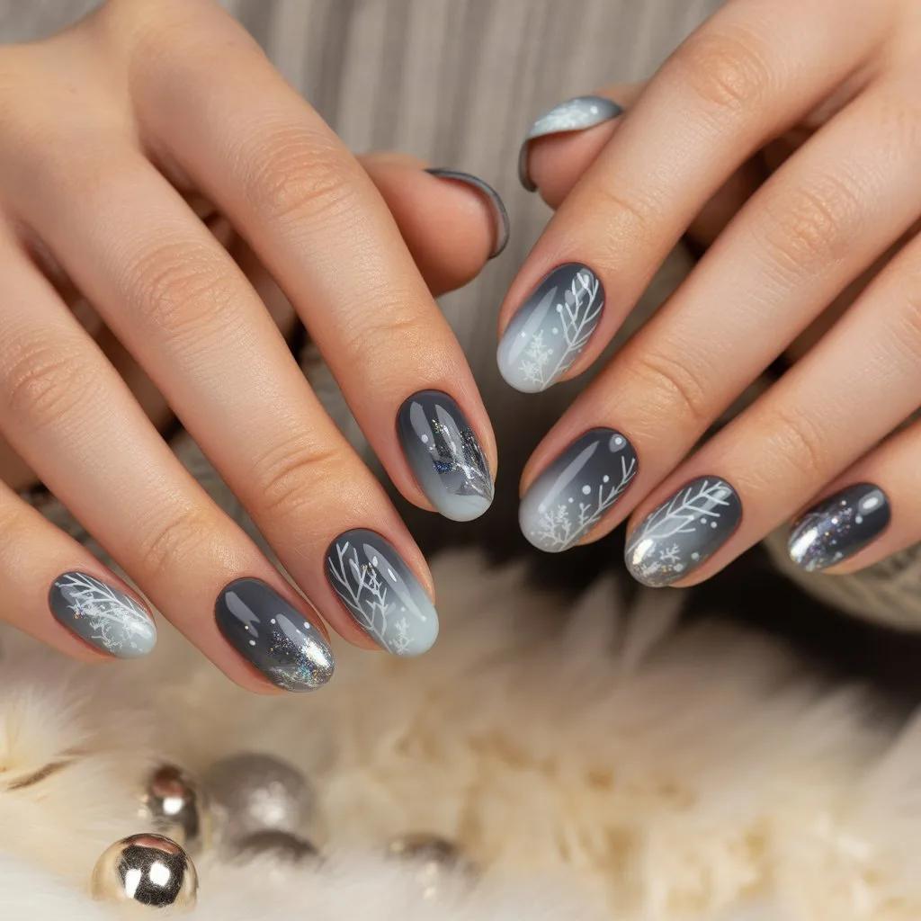 Charcoal Mist Nails
