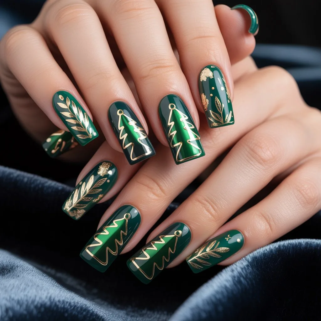 Chrome Outline Tree Nails