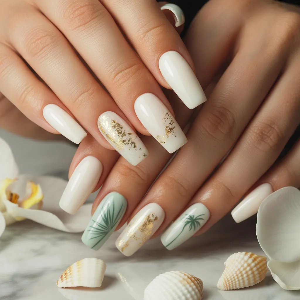 Coconut Milk White Nails
