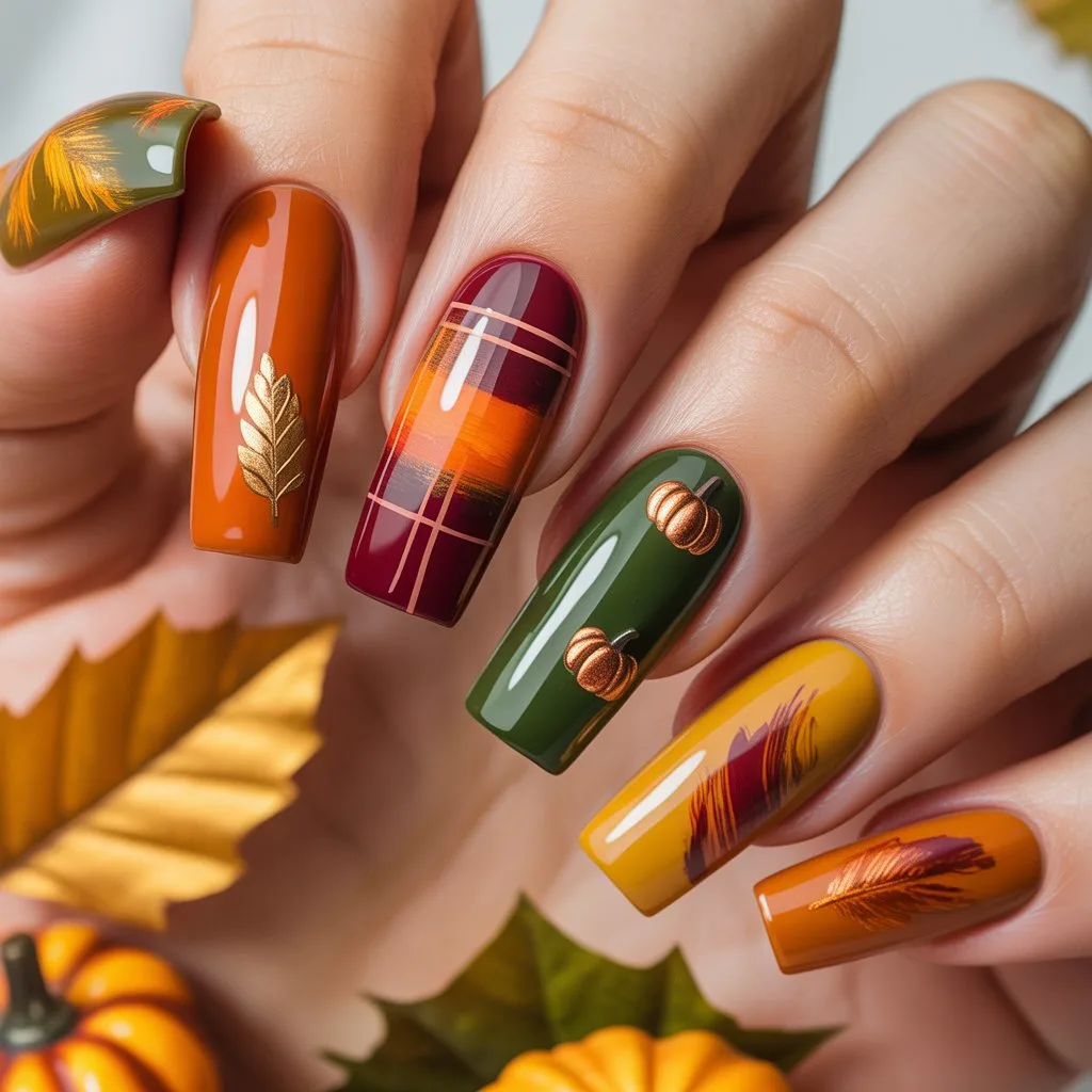 Color-Pop Fall Tips Nail