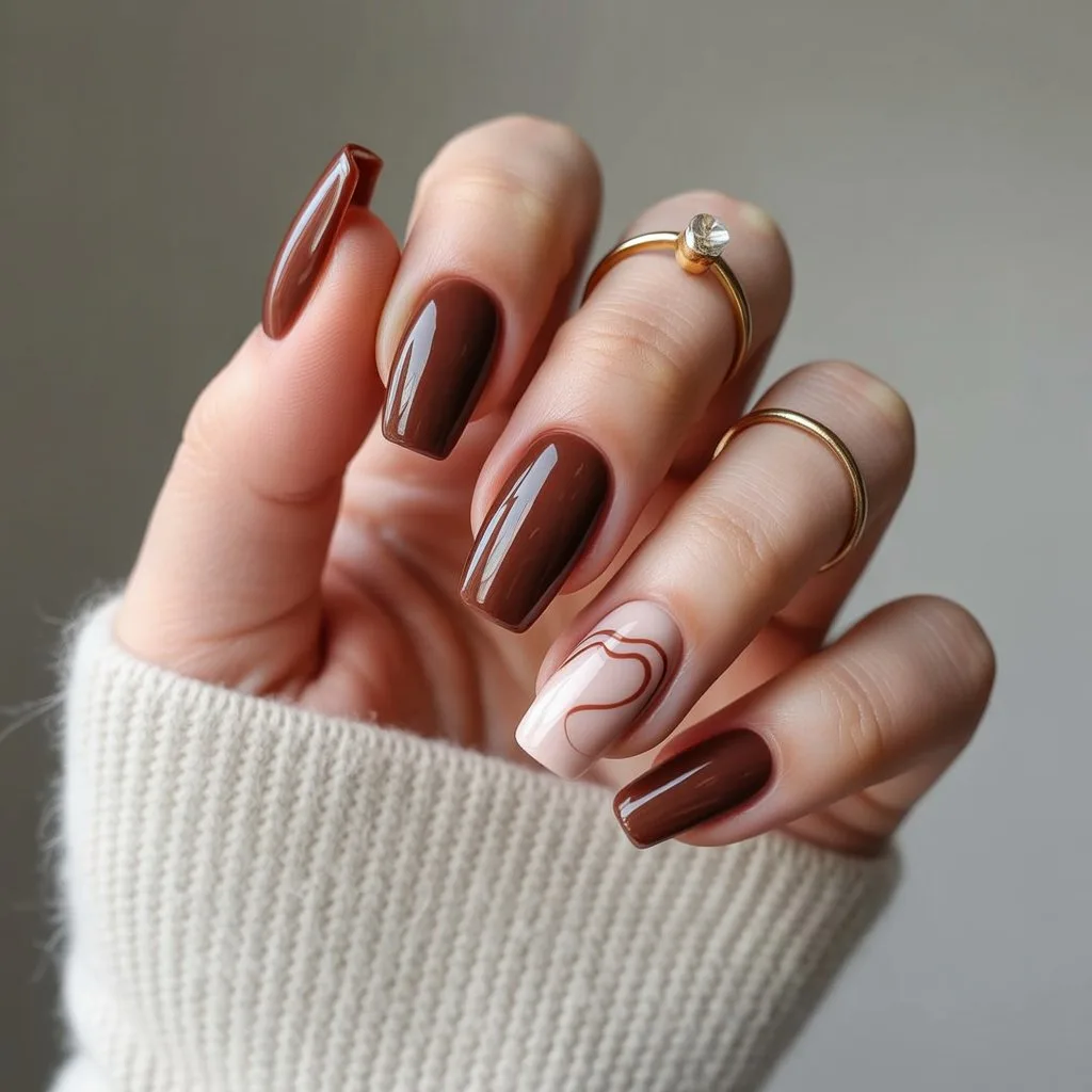 Cozy Cocoa Gloss Nails