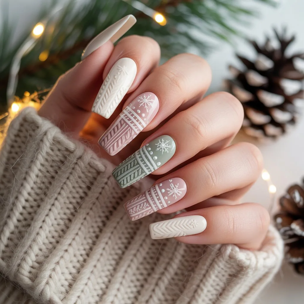 Cozy Sweater Pattern Nails