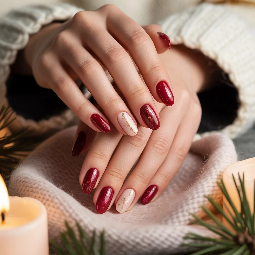 Cranberry Glow Nails