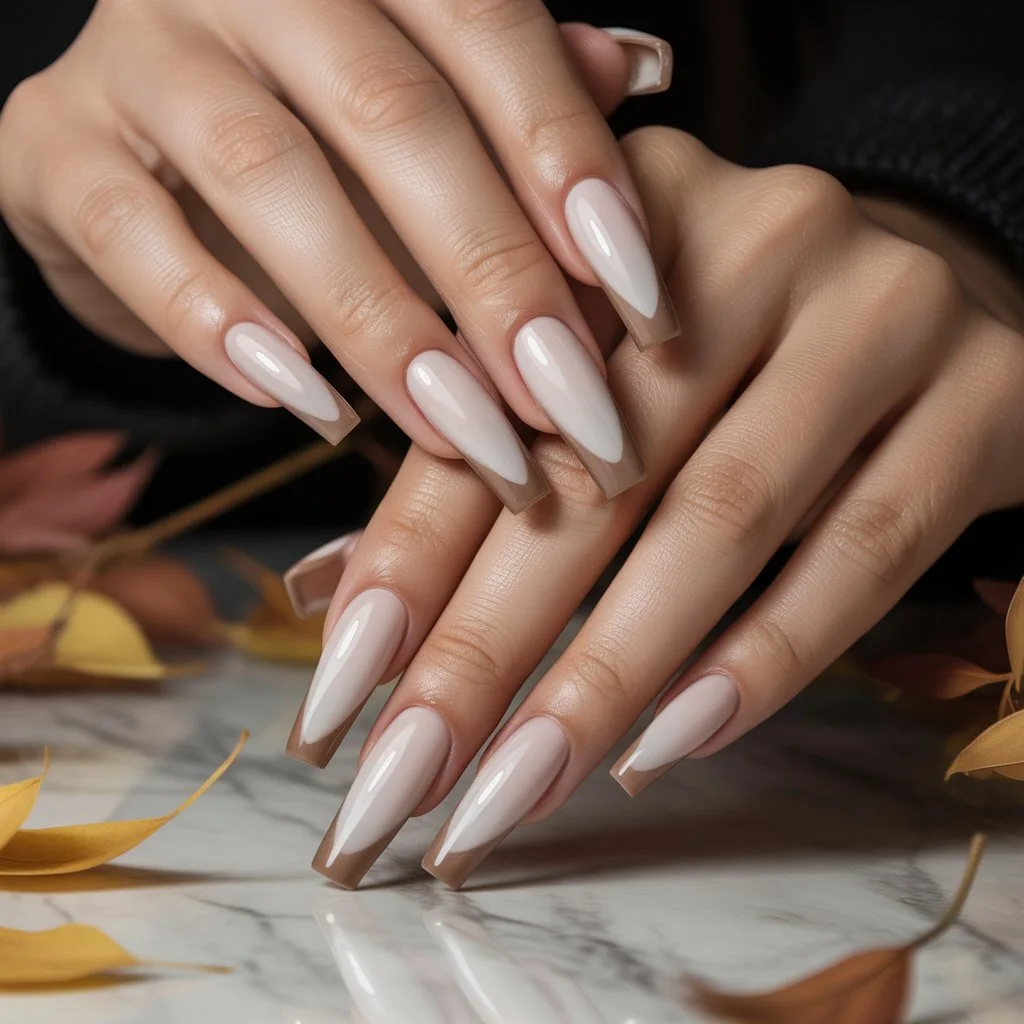 Creamy Nude Gradient Nails