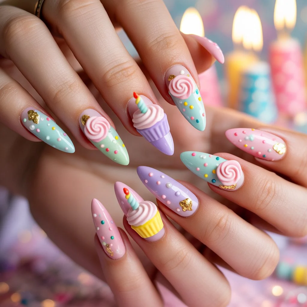 Cupcake Sprinkle Nails